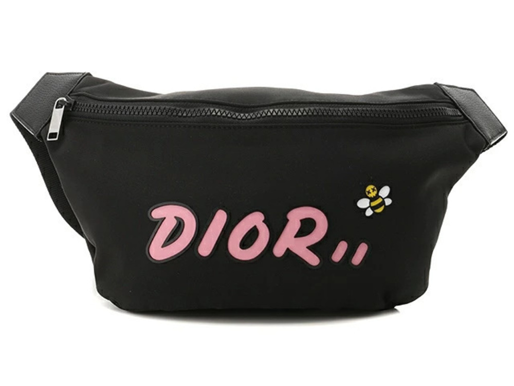 Christian Dior Homme Waist Bag x KAWS Body Calfskin Black